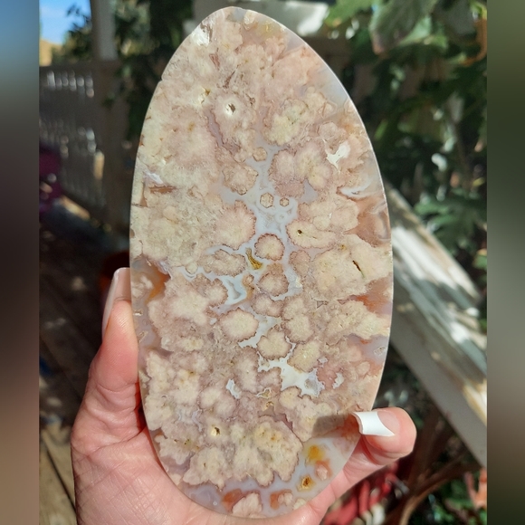 Big Pink Amethyst Blue Flower Agate Slab - Picture 4 of 14